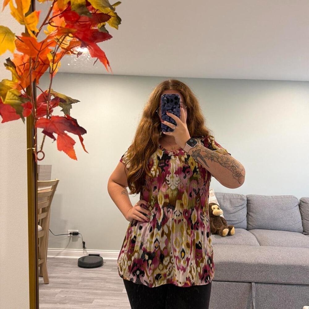 Dressbarn Flowy Boho Tunic Blouse Medium